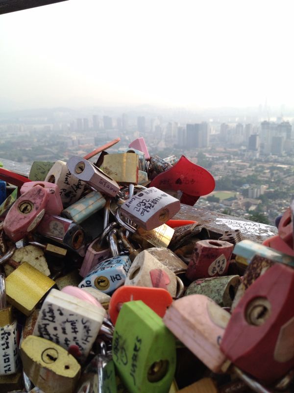 Love locks at Seoul Tower