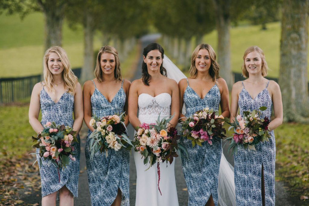 Bride and bridesmaids dresses