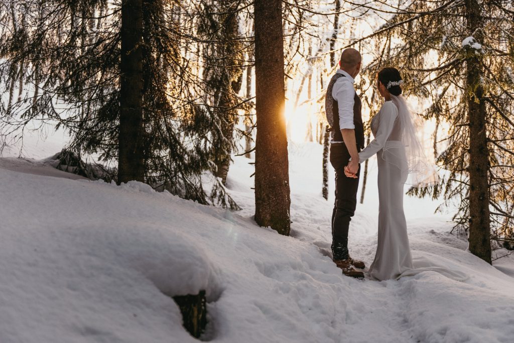 Wedding location in Norway. Wedding dress alterations by Sarah Tai Bridal