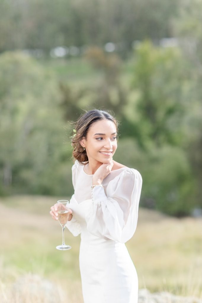 Wedding dress with sleeves